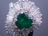 2.6 Carat Emerald Diamond Ballerina Ring Pendant